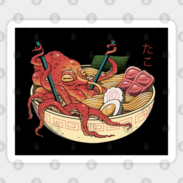 Tako Ramen Sticker by Vincent Trinidad Art